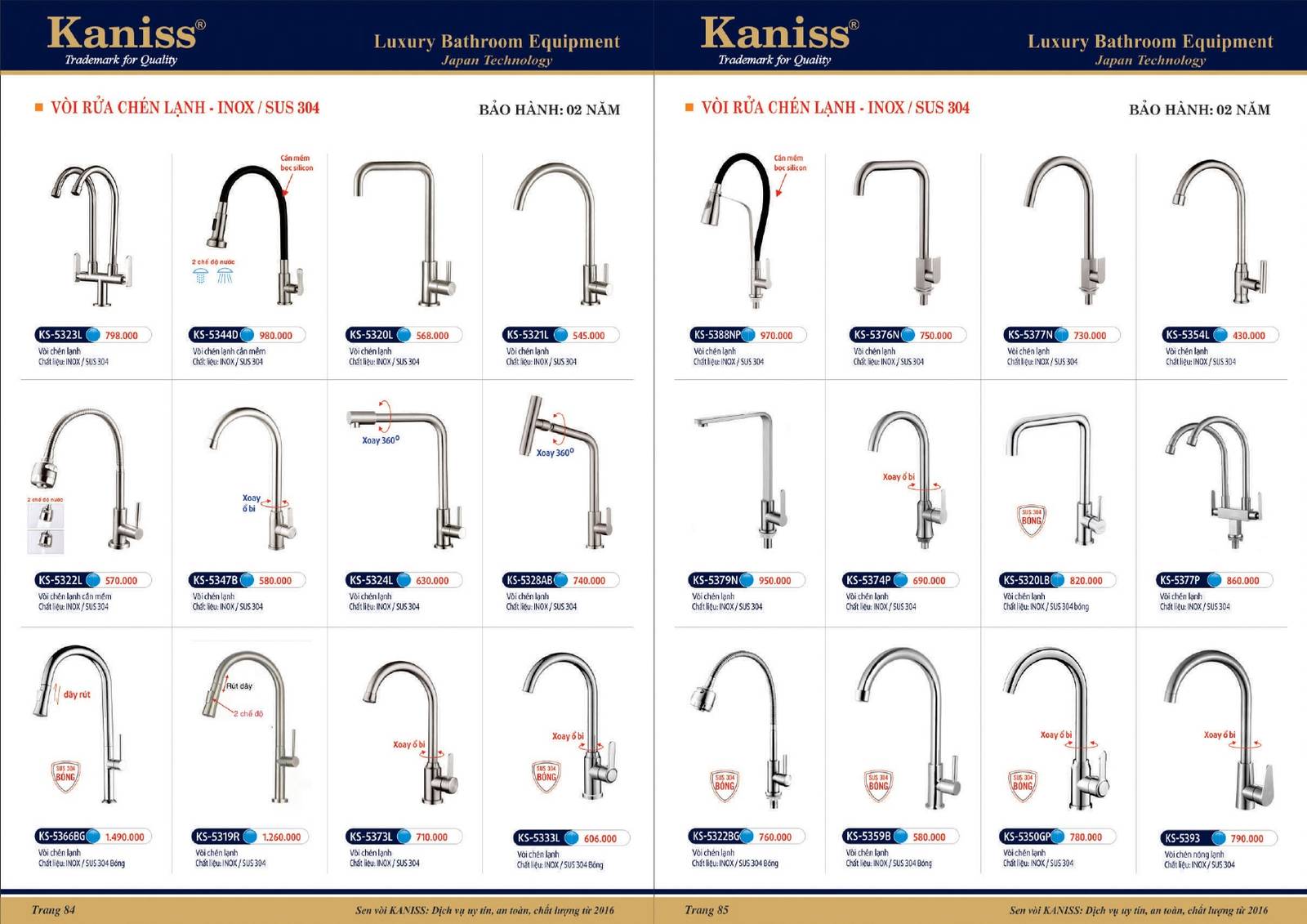 Bảng giá và Catalogue Thiết bị vệ sinh KANISS mới nhất 2025 /Page 43